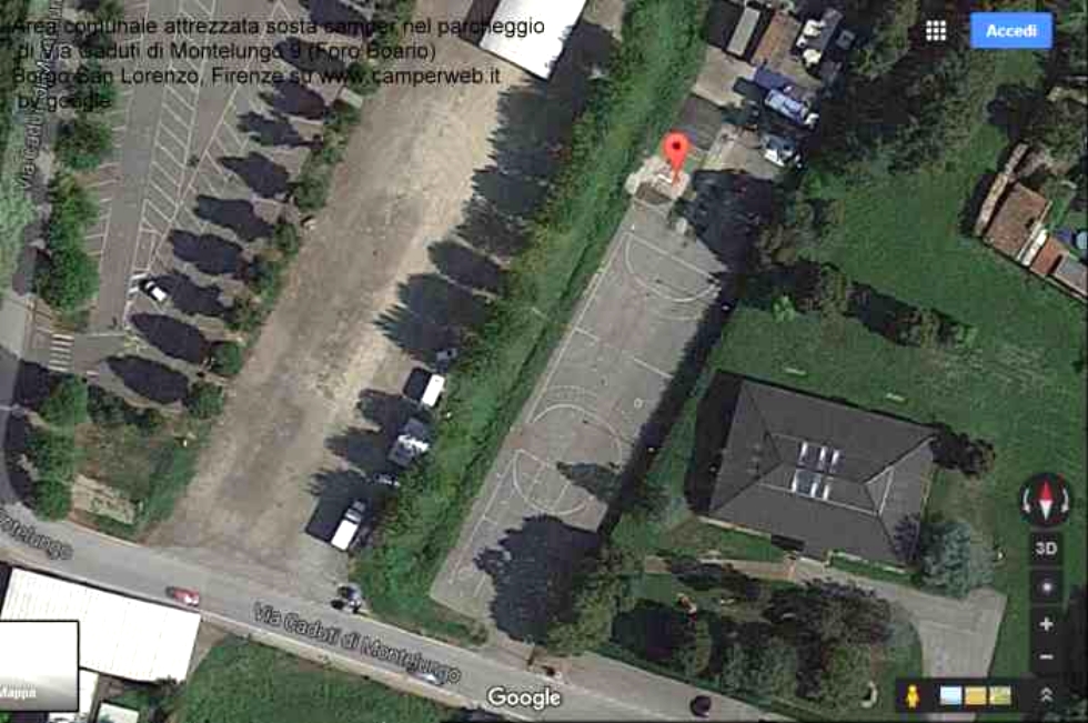 Borgo San Lorenzo (Firenze) – Via Caduti di Montelungo 9 – Area Camper